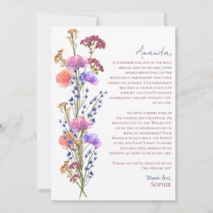 Rustik Blommigt kommer du att bli min bridesmaid Julkort