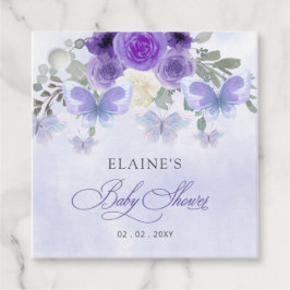 Rustik Blommigt Lila Lilac Butterflies Baby Shower Gåvor Etiketter
