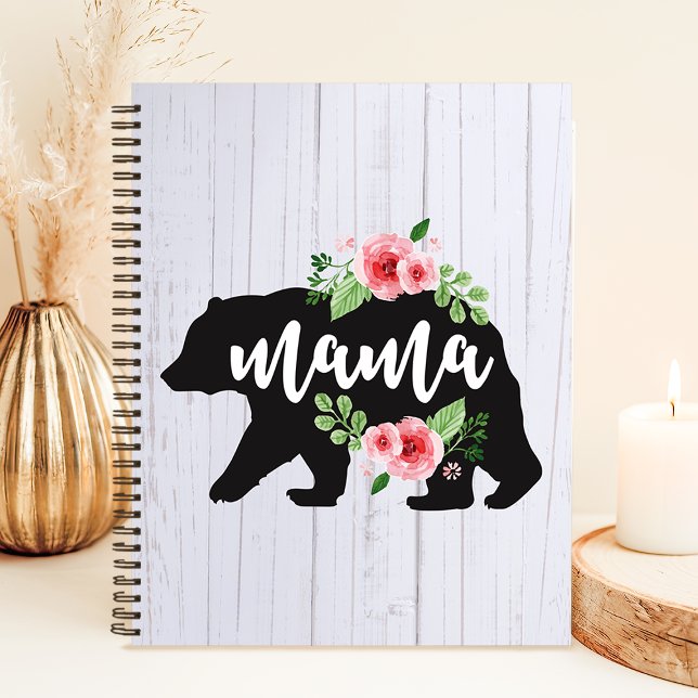 Rustik Blommigt Mamma Bear Anteckningsbok (Skapare uppladdad)