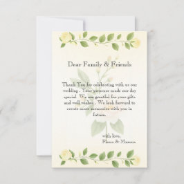 Rustik Blommigt - minimalistiskt Bröllop Tack Kort