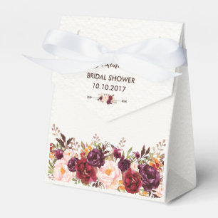 Rustik Blommigt Möhippa Rosa Marsala Favor Box Presentaskar