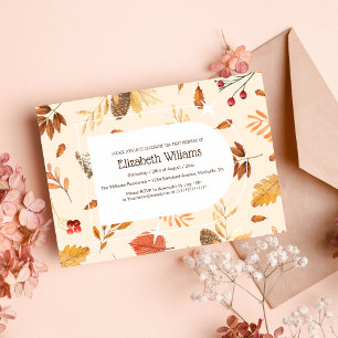 Rustik Blommigt och botaniska babyskor Inbjudningar