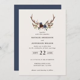 Rustik blommigt och bröllop marin blått