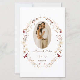 Rustik Blommigt Oval Photo Botanical Wandend Progr