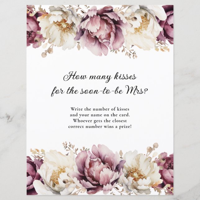 Rustik Blommigt över hur många kisses-spel (Framsida)
