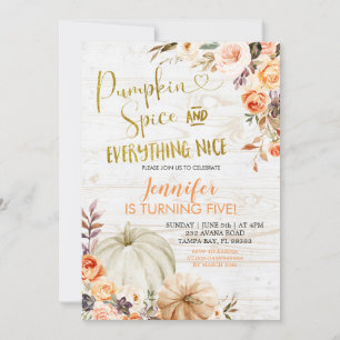 Rustik Blommigt Pumpkin Spices och Allt Nice I Inbjudningar