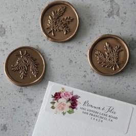 Rustik Blommigt Returadress för botaniska frukter Etikett