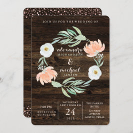 Rustik Blommigt Romantik Utandning | BRÖLLOP Inbjudningar