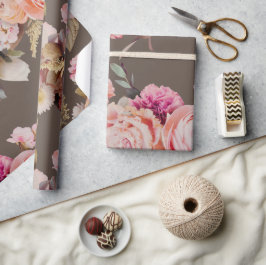 Rustik Blommigt Rosa Peach Shabby chic Modern Presentpapper