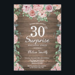 Rustik Blommigt Rosa Peonies Surprise 30års födels Inbjudningar<br><div class="desc">Rustik Blommigt Rosa Peonies Surprise 30års födelsedag bjudande till kvinnor. Vattenfärgsblomma Blommigt blomma. Elegant Rosa ros och Peony Flowers. Vuxen födelsedag. Rustic Wood-bakgrund. Land Vintage Retro. 13:e 15:e 16:e 18:e 20:e 30:e 40:e 60:e 70:e 80:e 90:e 100:e, alla åldrar.Om du vill göra ytterligare anpassningar klickar du på knappen Anpassa och...</div>