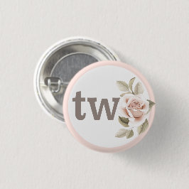 Rustik Blommigt Shabby chic Ro 2:a födelsedagen Pa Knapp