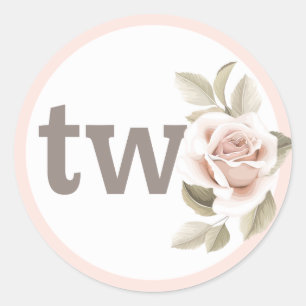 Rustik Blommigt Shabby chic Ro 2:a födelsedagen Pa Runt Klistermärke