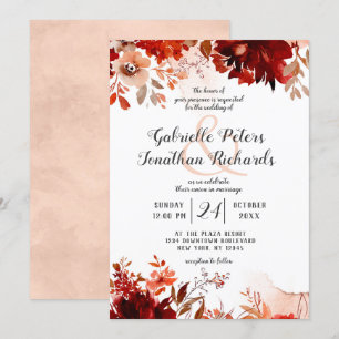 Rustik Blommigt - släpp vattenfärgen Bröllop Inbjudningar