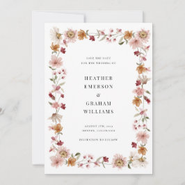 Rustik Blommigt Spara datum Inbjudningar