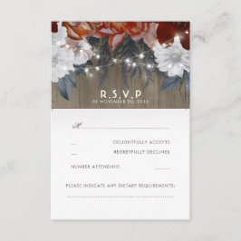 Rustik Blommigt String Ljus Bröllop OSA-kort OSA Kort