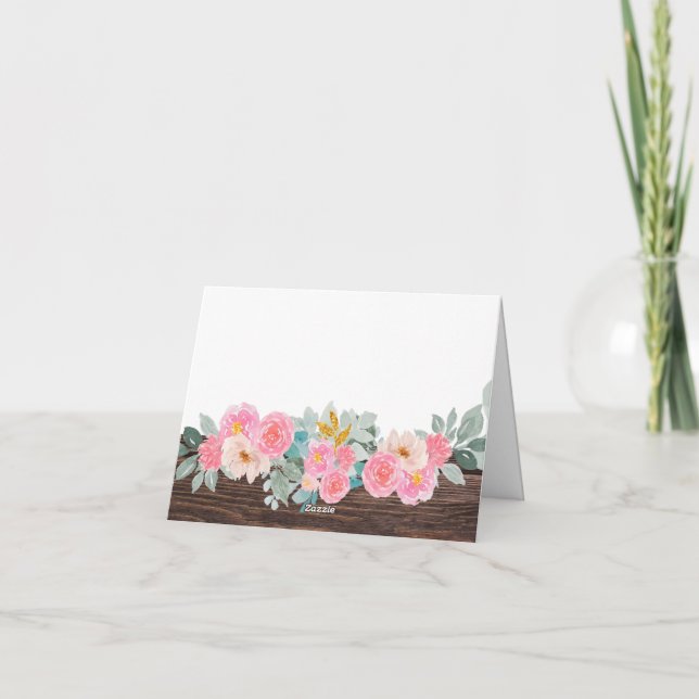 Rustik Blommigt, tillsatt tackkort (Baksida)