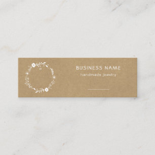 Rustik Blommigt Utandningsetikett Pris Märkre Mini Visitkort