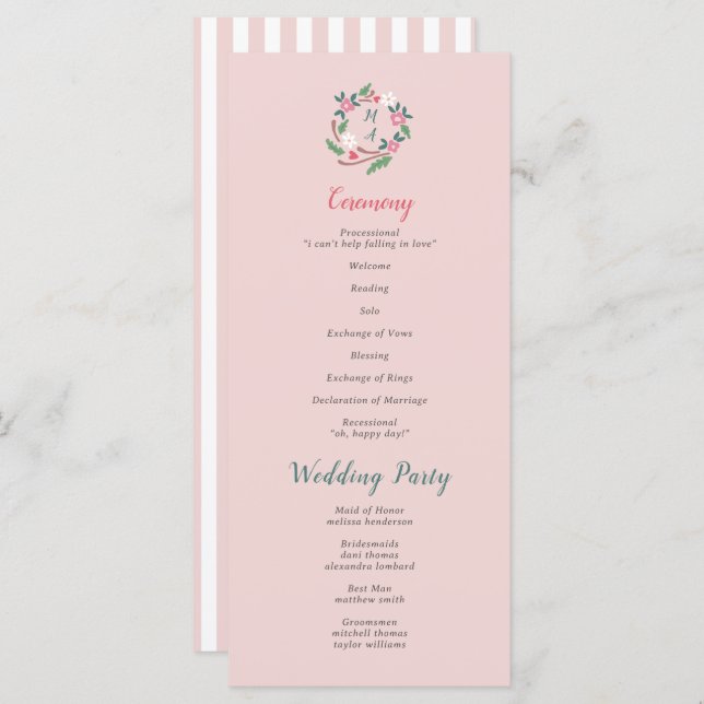 Rustik Blommigt Vapensköld med Monogram (Fram/baksida)