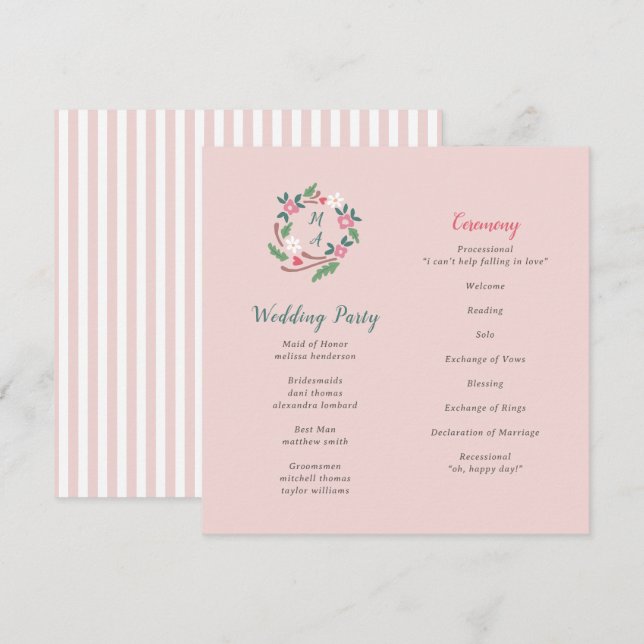 Rustik Blommigt Vapensköld med monogram (Fram/baksida)