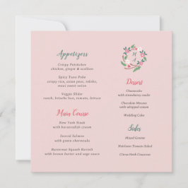 Rustik Blommigt Vapensköld med Monogram Square-men Kort