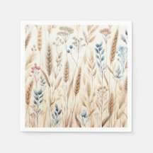 Rustik Blommigt Vatercolor Wheat Elegant bröllop