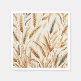 Rustik Blommigt Vatercolor Wheat Elegant bröllop Pappersservett