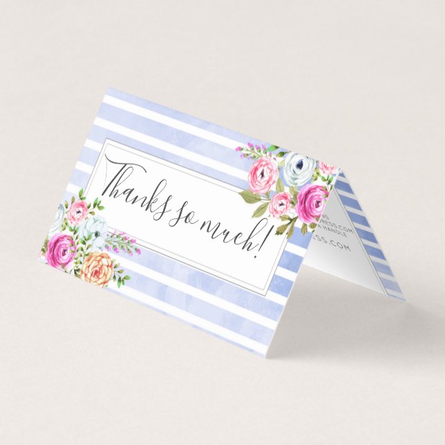 Rustik Blommigt Watercolor Modern Rand Tack Kort (Framsida)