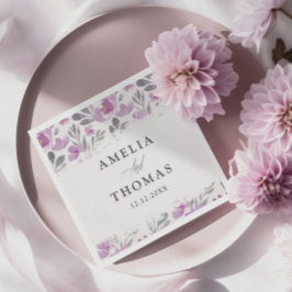 Rustik Blommigt Watercolor Mönster Bröllop Pappersservett