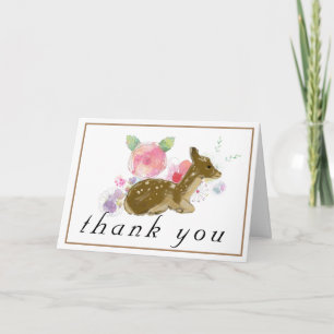 Rustik Blommigt Woodland Baby Shower Tack för ditt Kort