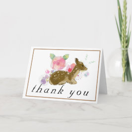 Rustik Blommigt Woodland Baby Shower Tack för ditt Kort