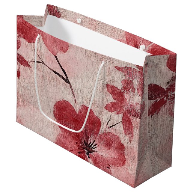 Rustik Blommönster i Rosa Linne (5) (Framsidan Vinklad)