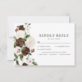 Rustik blomster | Boho grönska RSVP med måltid OSA Kort