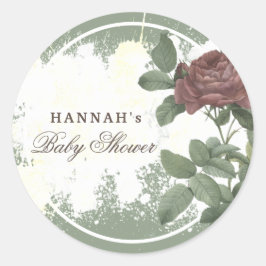 Rustik blomster burgunder Marsala Modern minimalis Runt Klistermärke