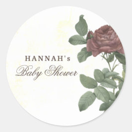 Rustik blomster burgunder Marsala Modern minimalis Runt Klistermärke