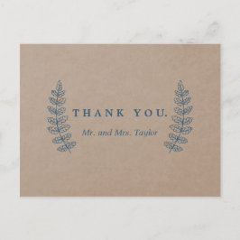 Rustik blomster | Falskt kraft-tackkort Vykort