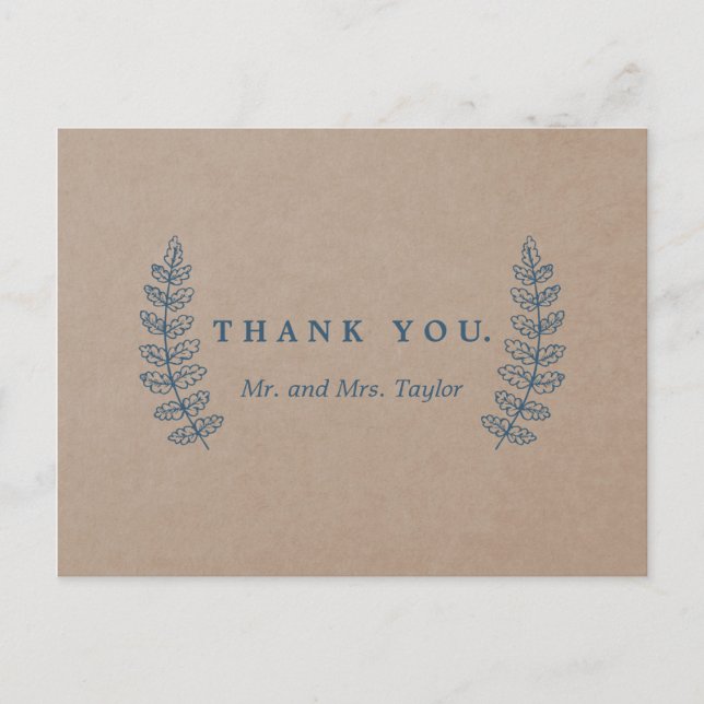 Rustik blomster | Falskt kraft-tackkort Vykort (Framsida)