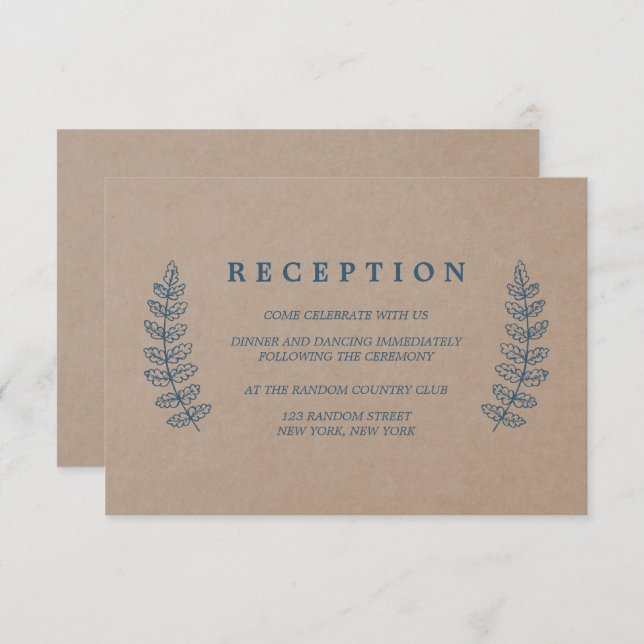 Rustik blomster | Falskt kraftbröllopsreceptions k Inbjudningar (Fram/baksida)