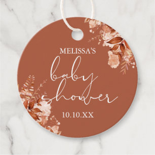 Rustik blomster höst baby shower gåvor etiketter