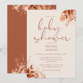 Rustik blomster höst baby shower inbjudningar