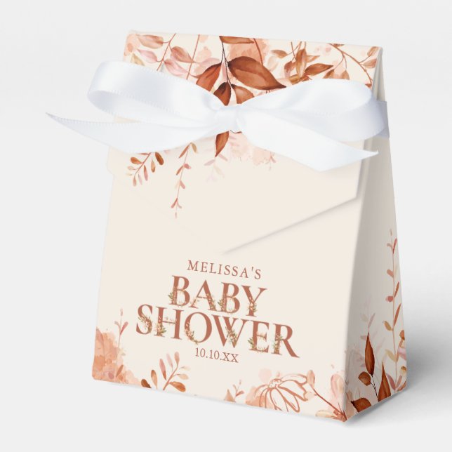 Rustik blomster höst baby shower presentaskar (Framsidan Sidan)