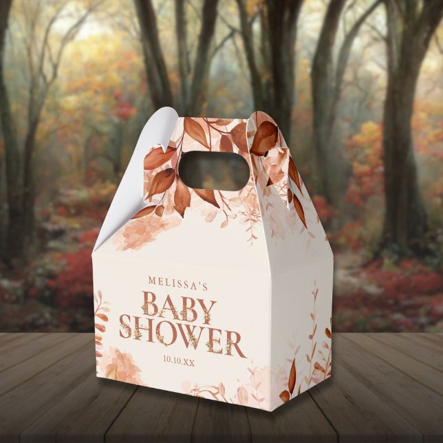 Rustik blomster höst baby shower presentaskar (Rustic Floral Autumn Fall Baby Shower Favor Boxes)