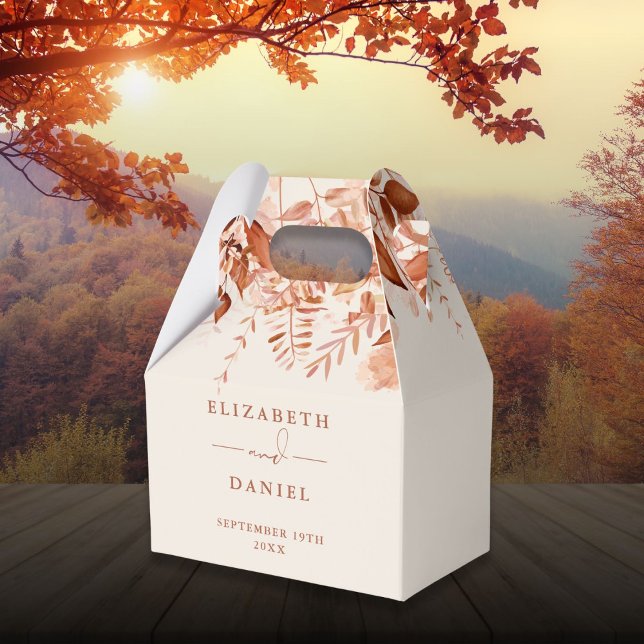 Rustik blomster höst bröllop presentaskar (Rustic Floral Autumn Fall Wedding Favor Boxes)