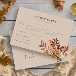 Rustik blomster höstlöv RSVP-kort OSA Kort