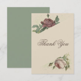 Rustik blomster modern burgunder Marsala guld bröl Tack Kort