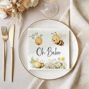 Rustik blomster Oh Babee Honey Bee Baby Shower Pappersservett