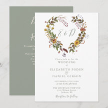 Rustik blomster QR-kod Modern Sage Green Bröllop