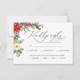 Rustik blomster | Vinter Botanisk Bröllop RSVP OSA Kort