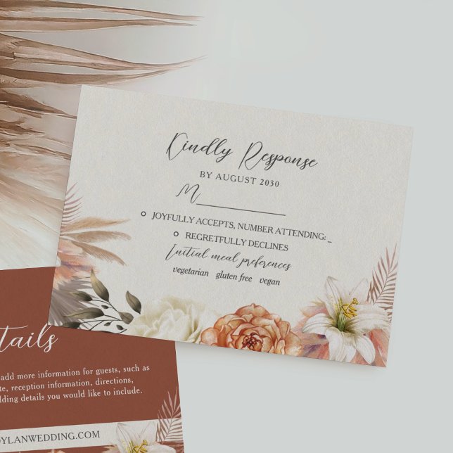 Rustik blomsterbröllop RSVP-kort OSA Kort (Skapare uppladdad)