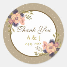 Rustik blomsterbröllop tack present