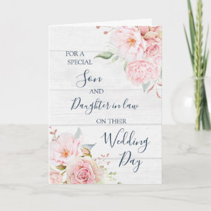 Rustik blomsterbröllopsdag son svärdotter tack kort